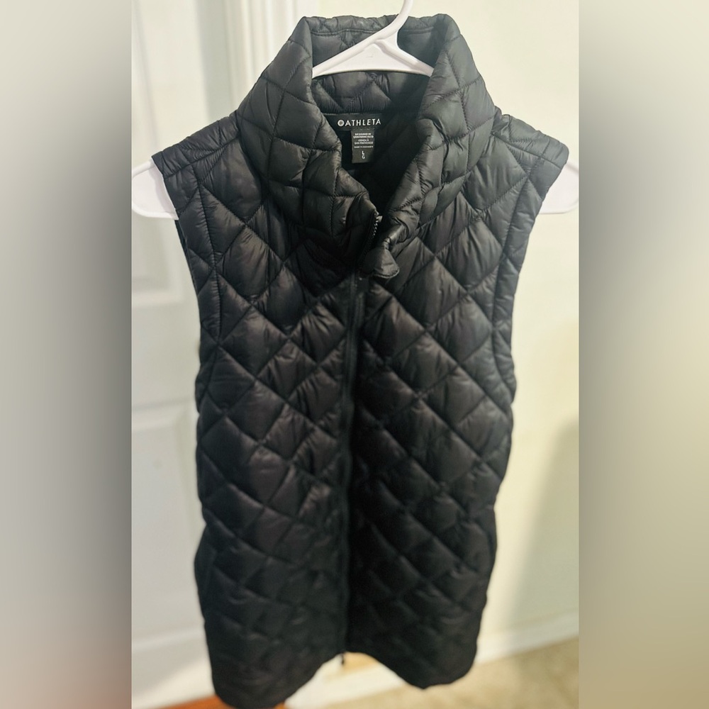 Athleta Black Quilted Vest